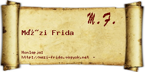 Mázi Frida névjegykártya